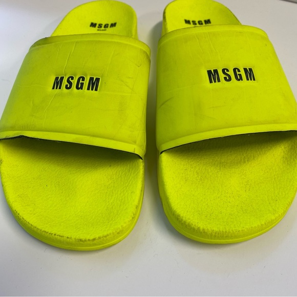 MSGM Men's NEON YELLOW Sandals Size 44/ US 11 - Picture 3 of 10